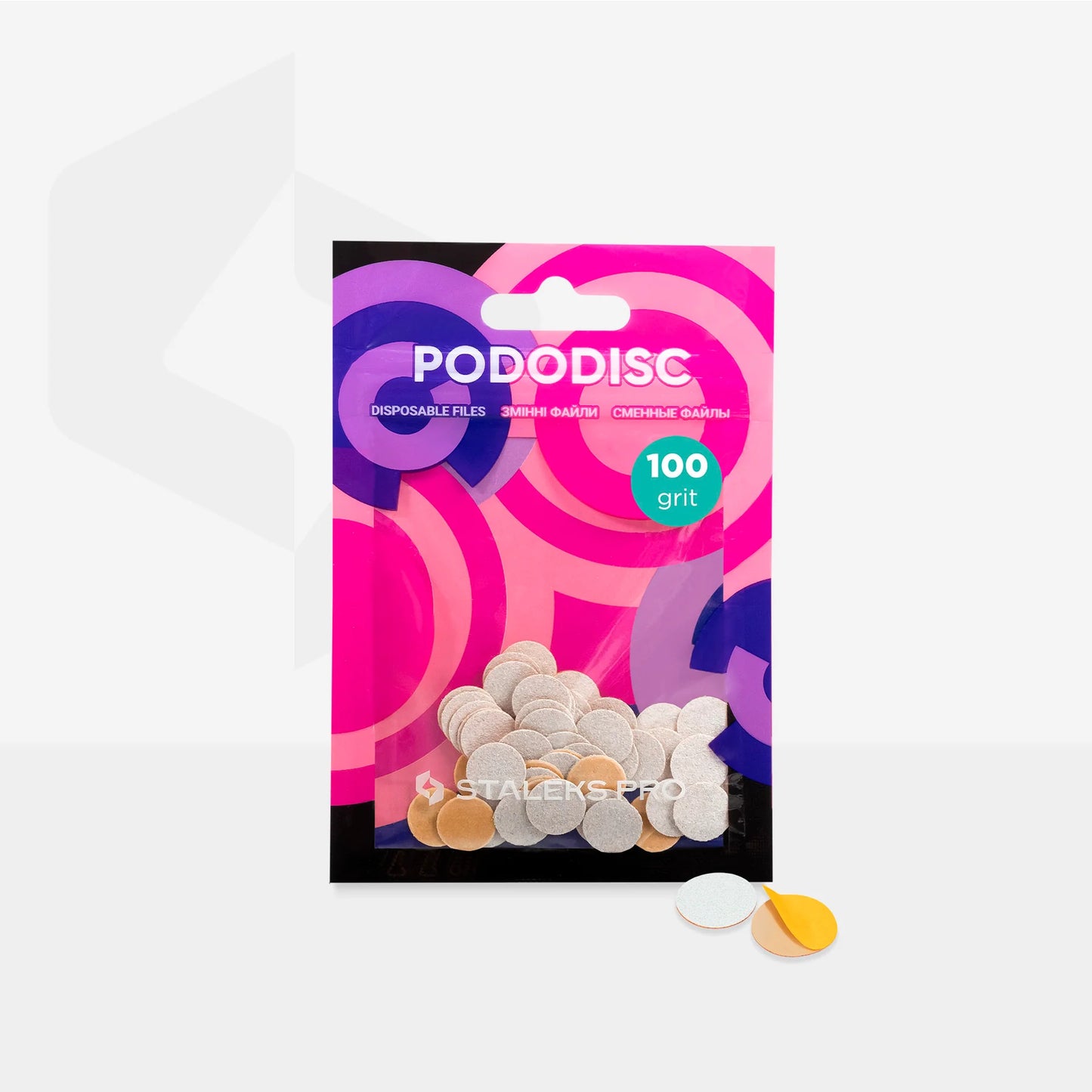 STALEKS PRO XS PODODISC WHITE REFILL PADS FOR PEDICURE DISC DISPOSABLE FILES 50 PCS PDF-10